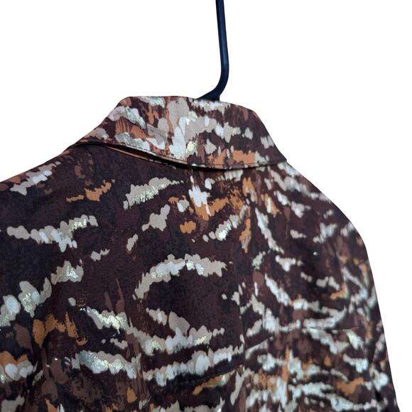 Alfred Dunner Animal Instinct Jacket 10 Gold Shimmer Brown Stretch NWT - Picture 11 of 11